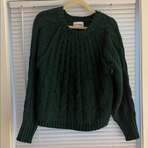 Olive & Oak Dark Green Cable Knit Sweater